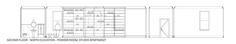 二层北立面 化妆室小公寓