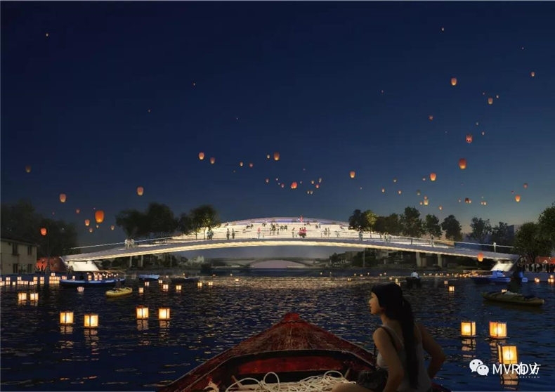 黎明之桥将连接起淀浦河沿岸的现代住宅区和朱家角古镇