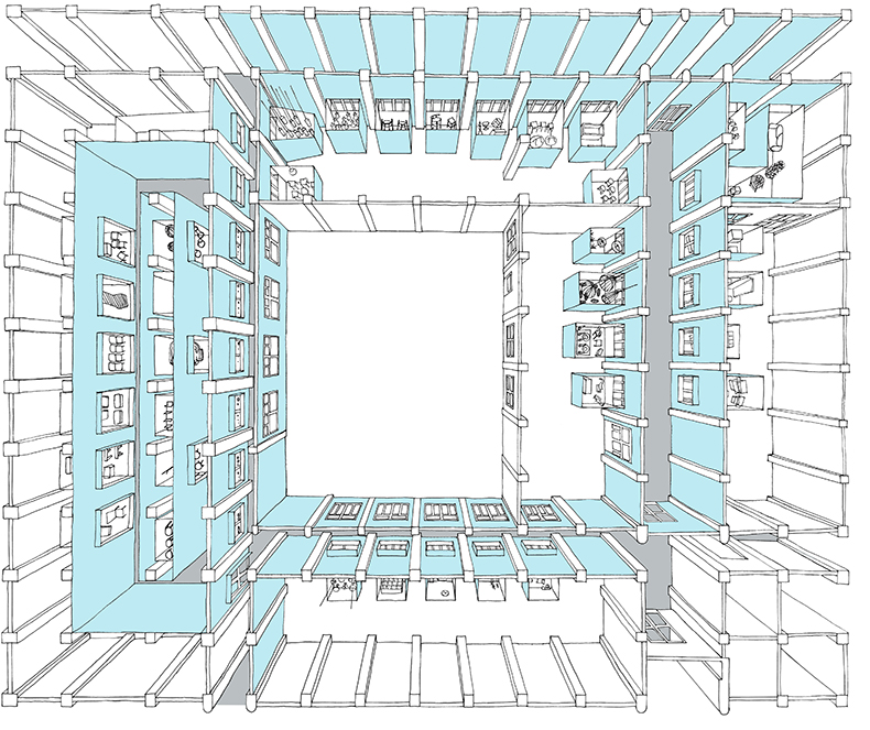 looking through the window main visual sketch