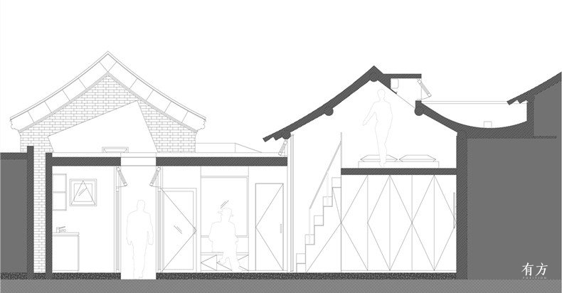 剖面图 北京烂熳胡同 66号院 Bwao 有方