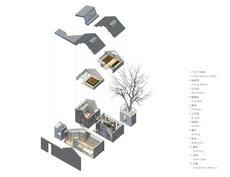 北京 烂熳胡同 模型分割图 BWAO 有方