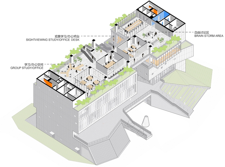 五层公共空间示意图