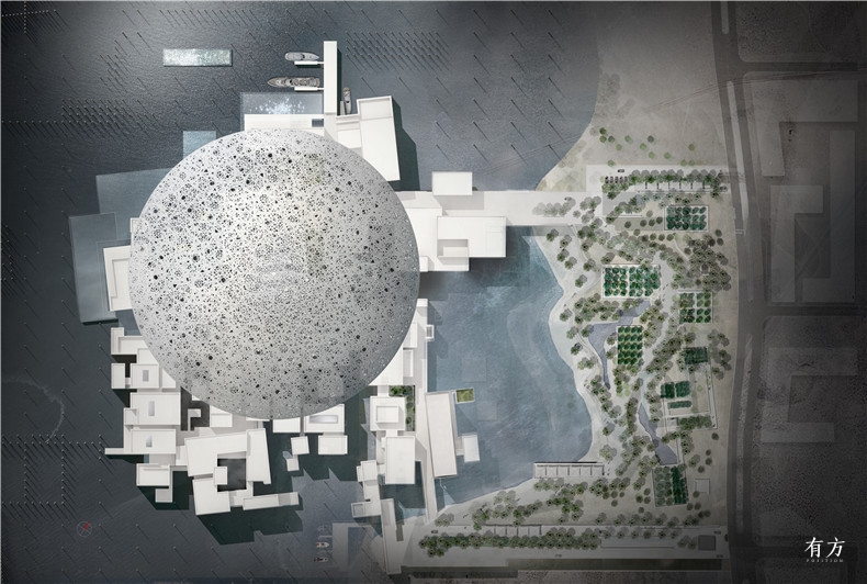 穹顶覆盖大部分Roof plan with dome Architecte Jean Nouvel