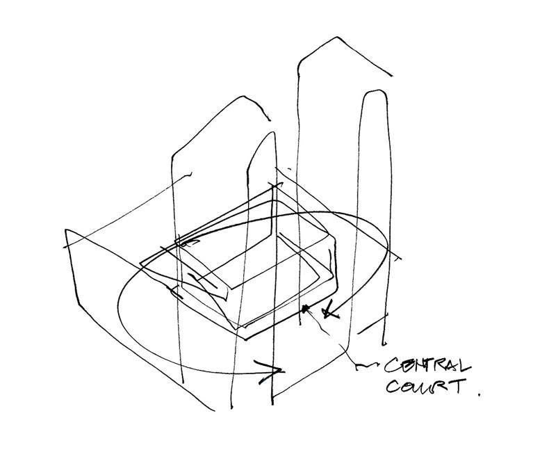 中国上海星荟中心by Aedas 16 手绘图 Sketch