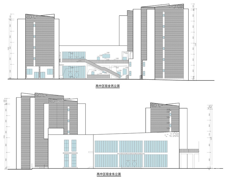 高中区宿舍立面