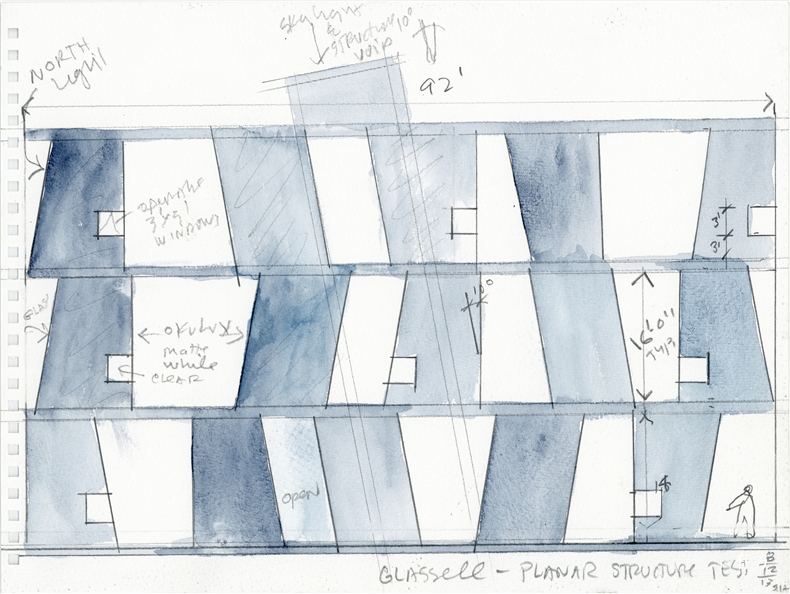 SHA Watercolor of Glassell School Courtesy of Steven Holl Architects