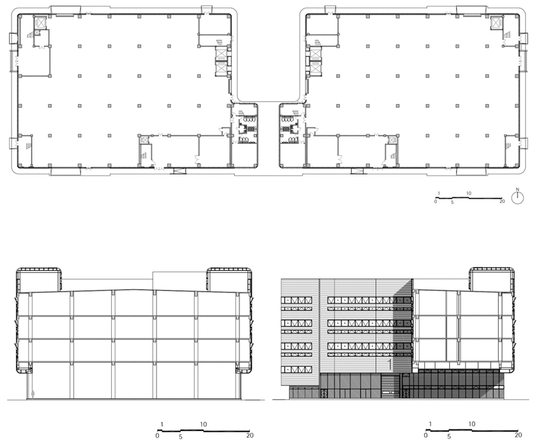 厂房设计 临港重工业区 gmp B型厂房首层平面纵剖面